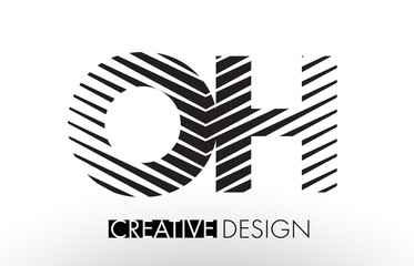 OH O H Lines Letter Design with Creative Elegant Zebra