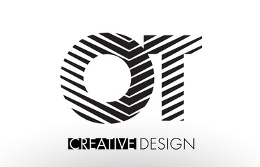 OT O T Lines Letter Design with Creative Elegant Zebra