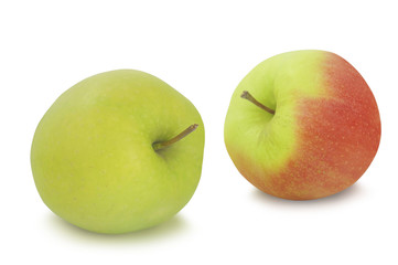 Two apples isolated on white background