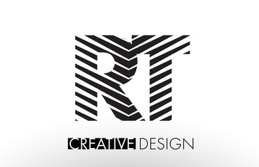 RT R T Lines Letter Design with Creative Elegant Zebra