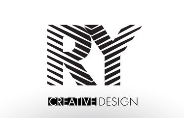 RY R Y Lines Letter Design with Creative Elegant Zebra
