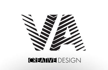 VA V A Lines Letter Design with Creative Elegant Zebra