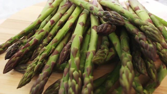 rotating fresh green spring sparagus part 2
