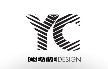 YC Y C Lines Letter Design with Creative Elegant Zebra