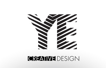 YE Y E Lines Letter Design with Creative Elegant Zebra