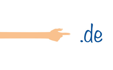 Finger zeigt auf de Domain