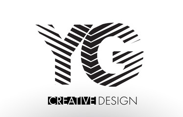 YG Y G Lines Letter Design with Creative Elegant Zebra
