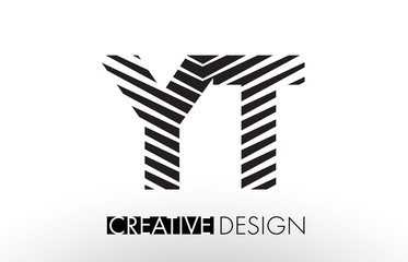 YT Y T Lines Letter Design with Creative Elegant Zebra