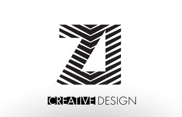 ZI Z I Lines Letter Design with Creative Elegant Zebra