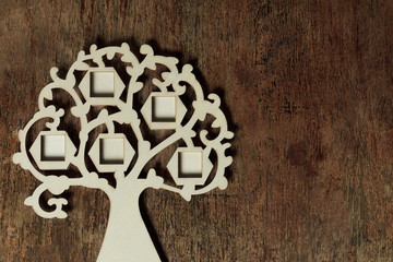 Picture frame On a wooden board.