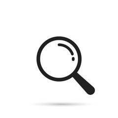 Magnifier icon, vector. Magnifying glass symbol isolated on white.
