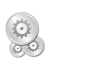 Buttons mit Freiraum - Zahnrad