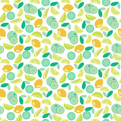 pattern with Lime, lemon and orange slices