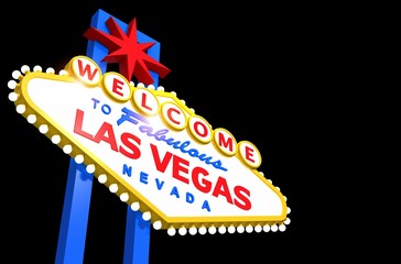 Las Vegas Sign Isolated on Black