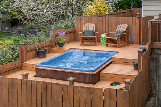 outdoor spa on deck