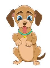 cartoon puppy dog on white. vector illustration