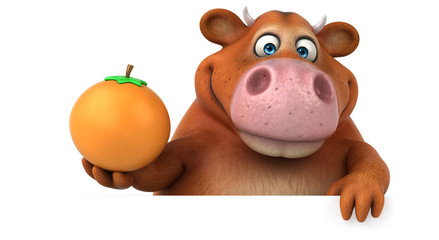 Naklejka premium Fun cow - 3D Illustration