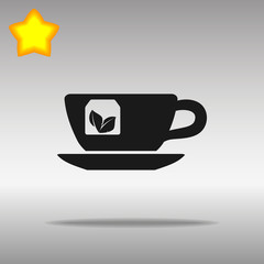 tea cup black Icon button logo symbol 