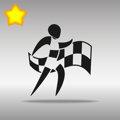  Athletics with flag black Icon button logo symbol