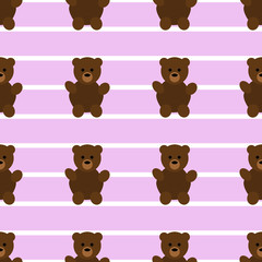 Seamless Pink Teddy Bear Patter