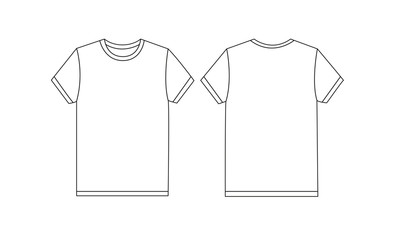 White t-shirt vector template mockup illustration