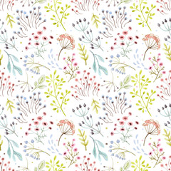 Fototapeta na wymiar Watercolor abstract floral pattern