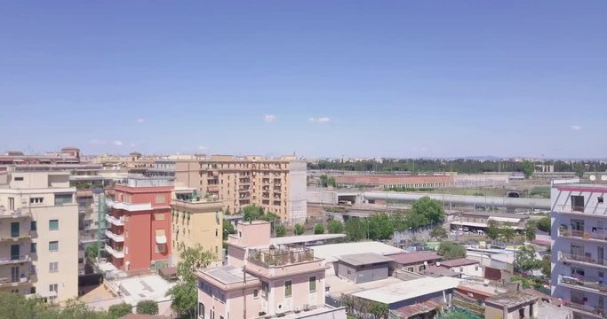 aereal view of est part rome city and tiburtina station by Pigneto