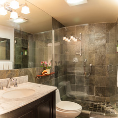 contemporary remodeled bathroom