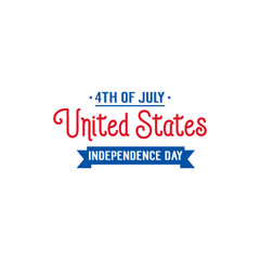 USA Independence Day. 4th of July typography illustration.