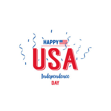Happy USA Independence Day. Typography illustration for 4th of July