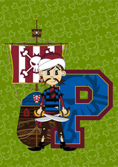 P is for Pirate Learning Illustration