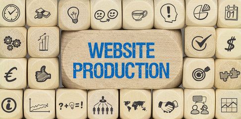 Website Production / Würfel mit Symbole
