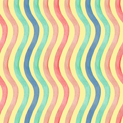 Seamless abstract wave watercolor background. Vintage color