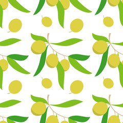 Olive seamless pattern. Vector illustration.
