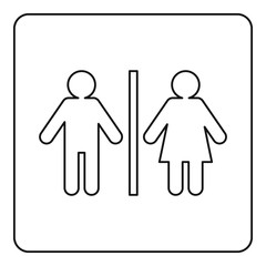 Male and female toilet sign icon outline