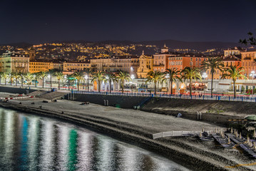 Obraz premium Promenade des Anglais nocturne, Nice