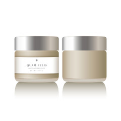 Realistic blank cosmetic container for cream in white background.