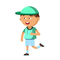 Cute boy have fun in white background.