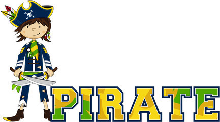 Cute Cartoon Pirate Buccaneer