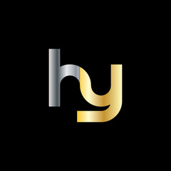 Initial Letter HY Rounded Lowercase Logo