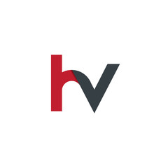 Initial Letter HV Rounded Lowercase Logo