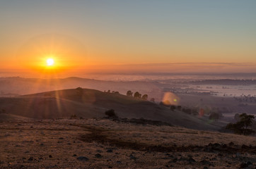 Early morning view from Mount Major at Dookie, Australia