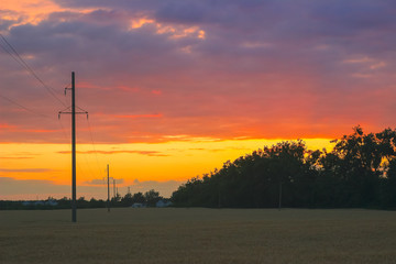 Naklejka premium Summer evening sky - warm background