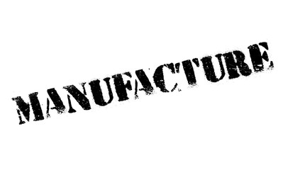 Manufacture rubber stamp. Grunge design with dust scratches. Effects can be easily removed for a clean, crisp look. Color is easily changed.