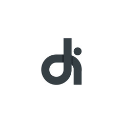 Initial Letter DI Rounded Lowercase Logo