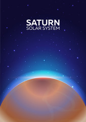 Fototapeta premium Poster Planet Saturn and Solar System. Space background.