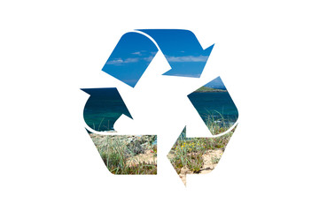recycle symbol with clipping path