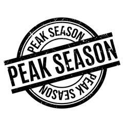 Peak Season rubber stamp. Grunge design with dust scratches. Effects can be easily removed for a clean, crisp look. Color is easily changed.