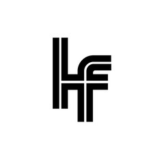 Initial Letter HF Linked Design Logo