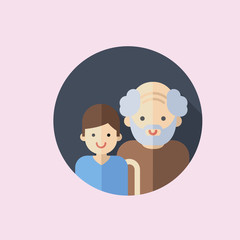 grandfather icon. flat design